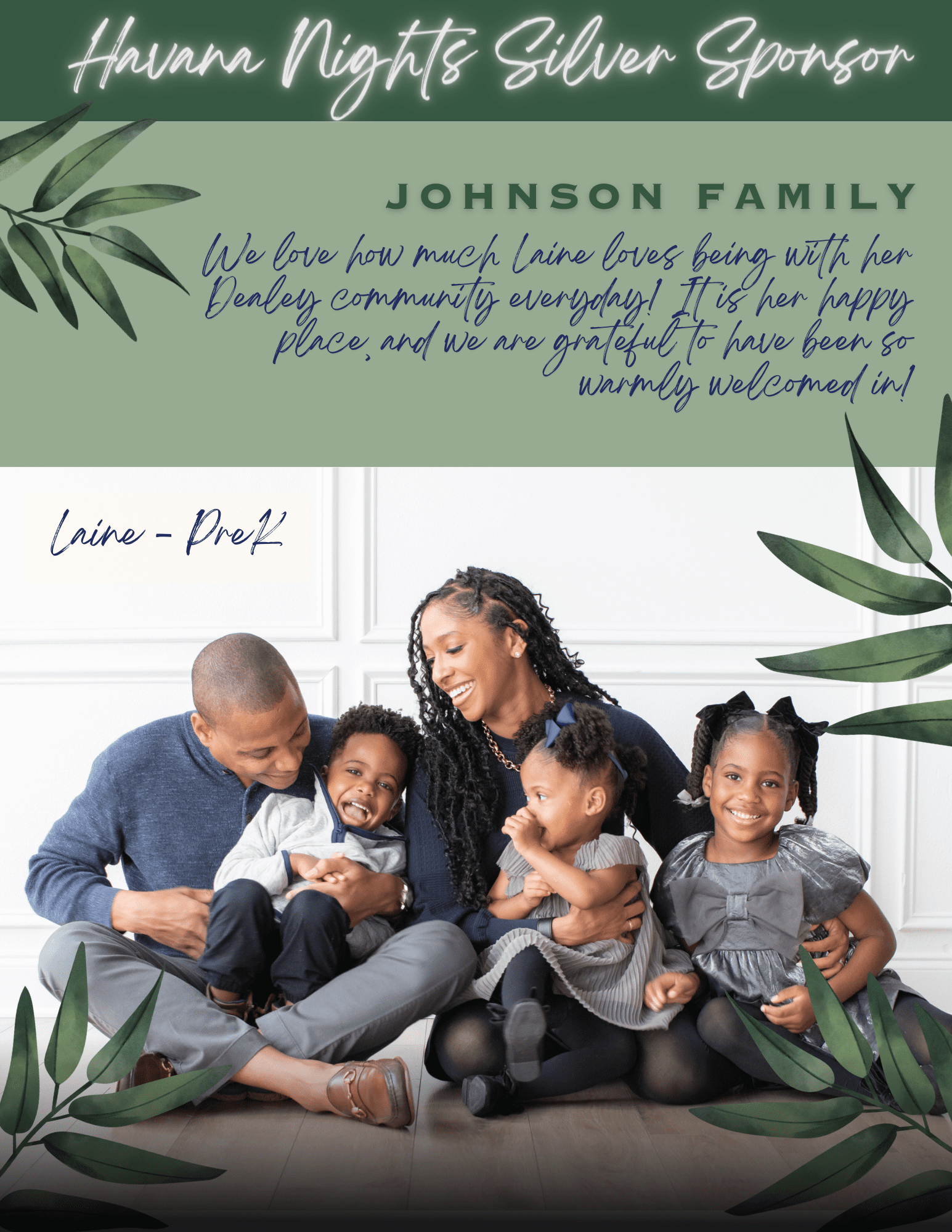 Sponsor - silver - Johnson Family