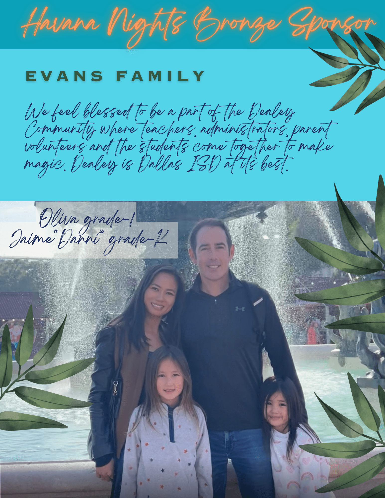 Sponsor - bronze - Evans family