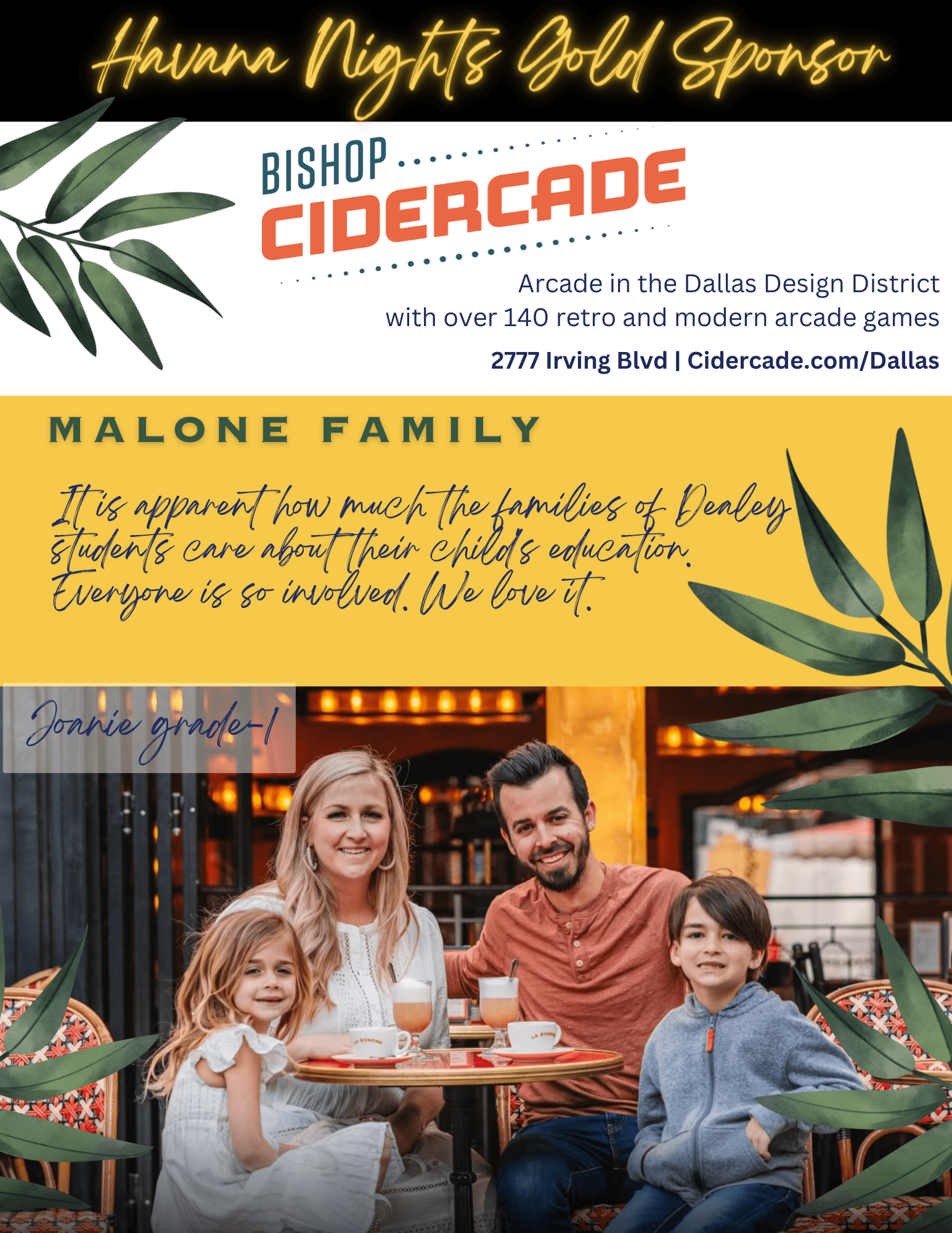 Sponsor - gold - Cidercade - Malone family