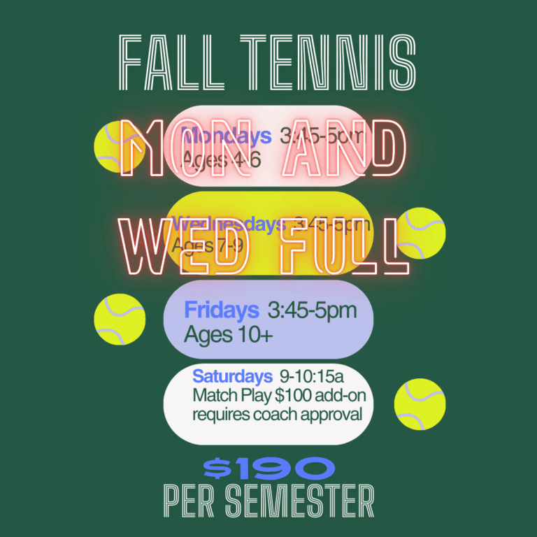Fall 2025 Tennis Registration